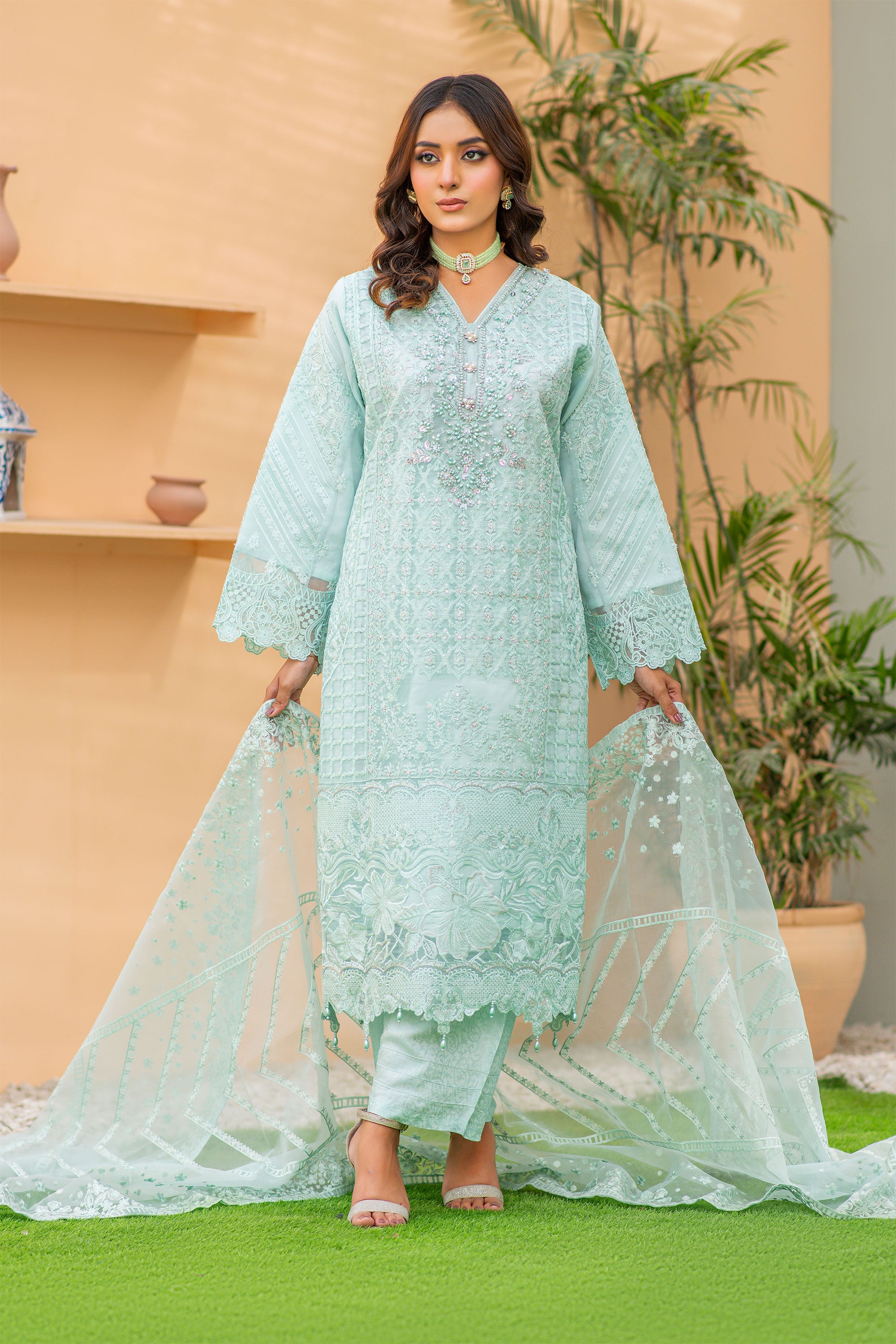 Sahiba Ice Green - Stitched - 155