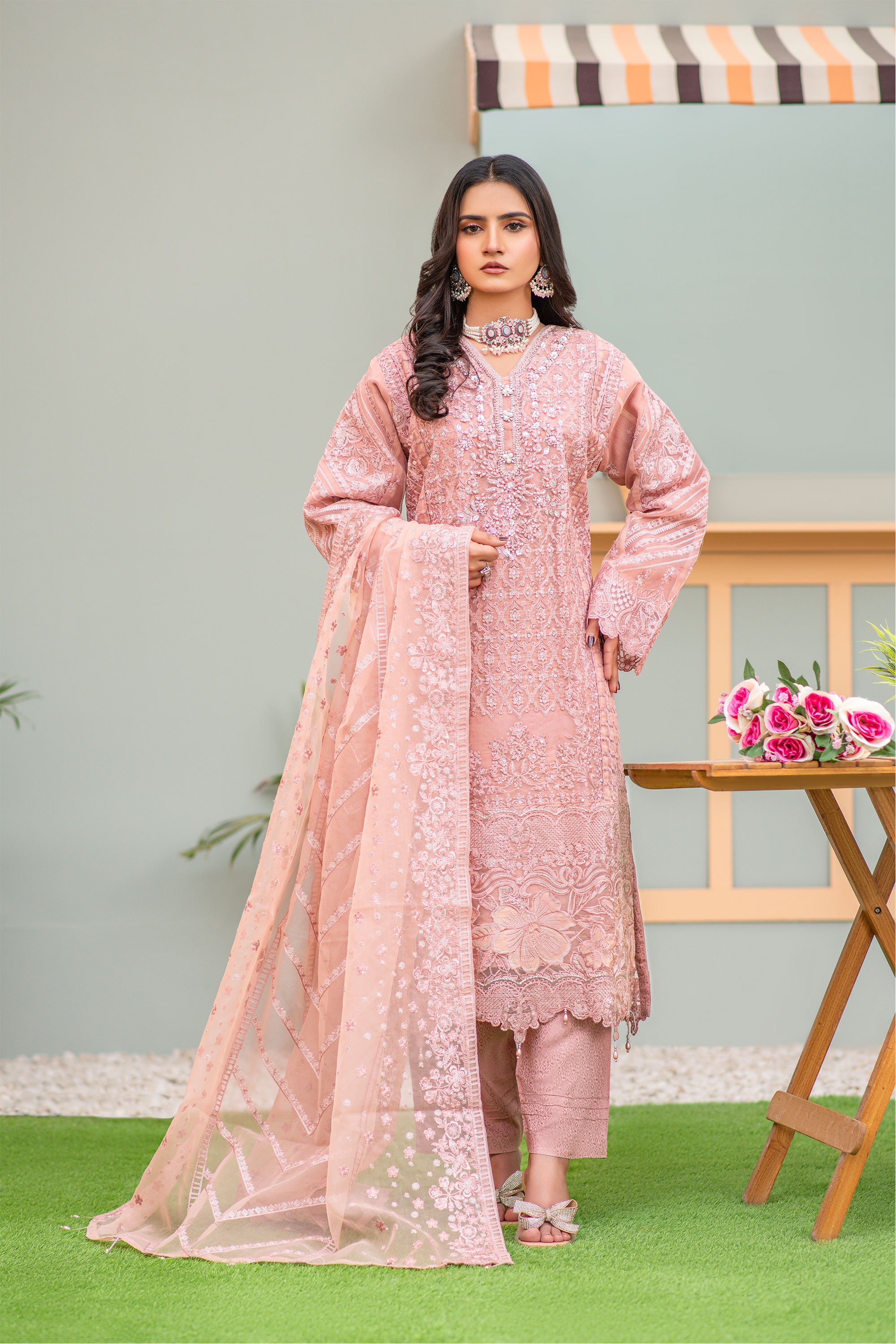 Sahiba T-Pink - Semi Stitched - 161