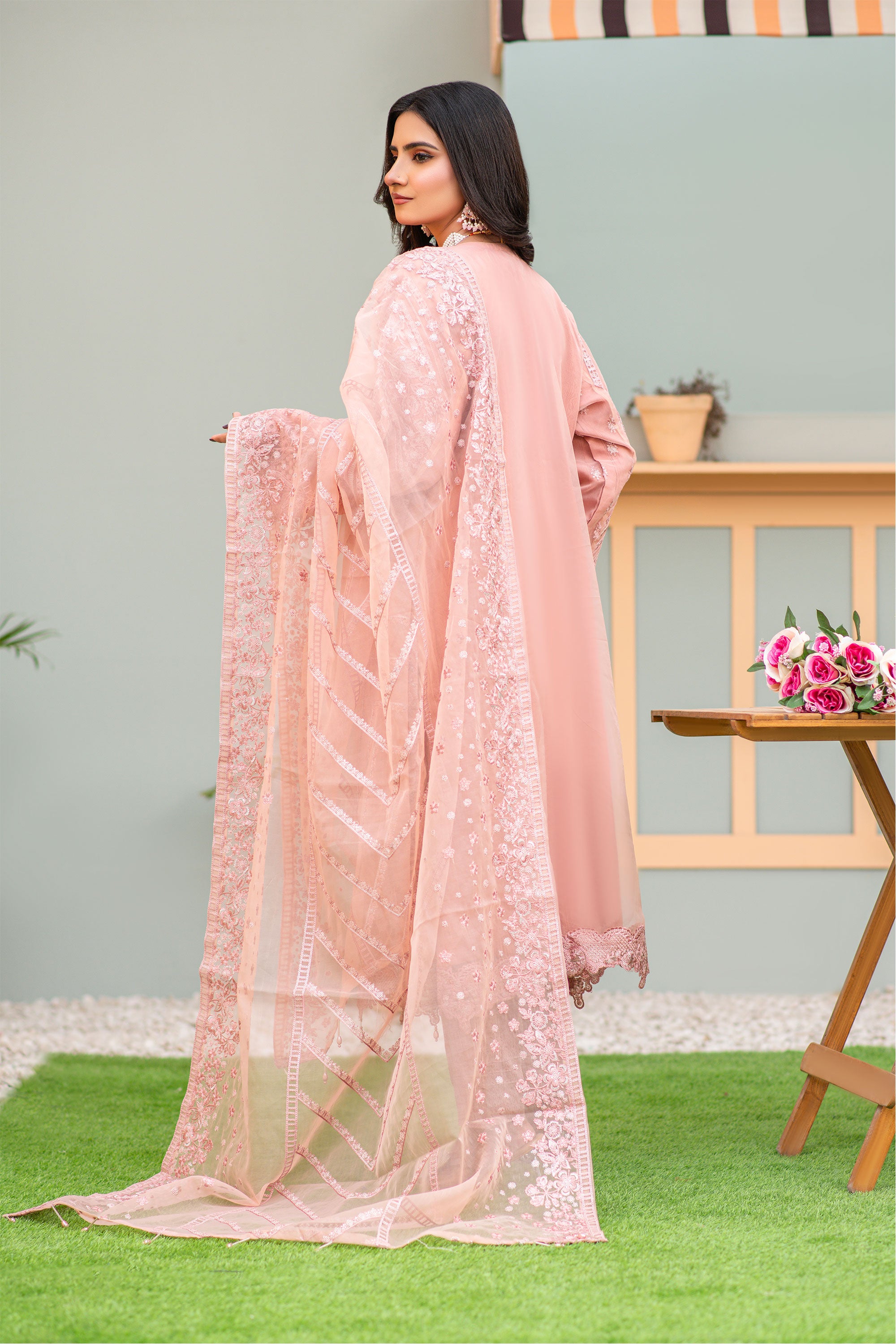 Sahiba T-Pink - Semi Stitched - 161