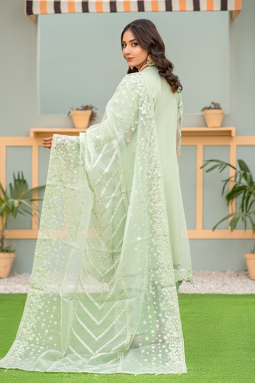 Sahiba Pistachio Green - Semi Stitched - 165