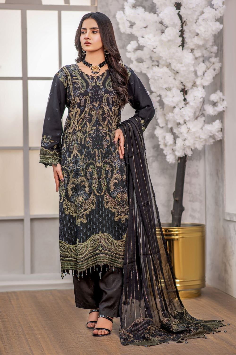 Saiyaara Black - Semi Stitched - 153