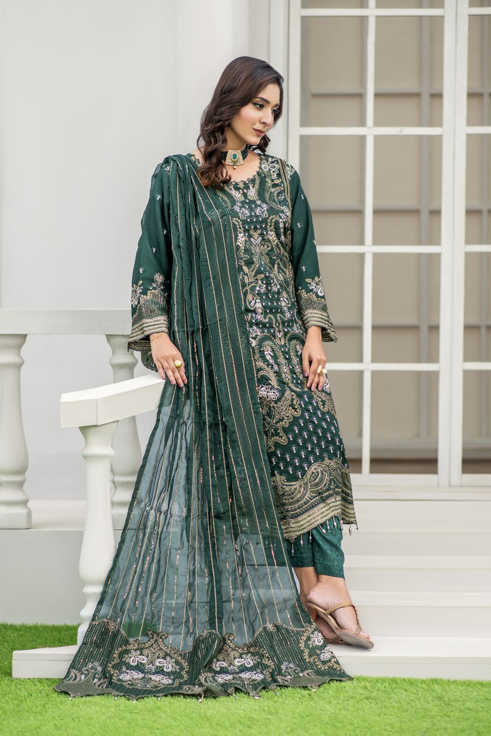 Saiyaara Green - Semi Stitched - 154